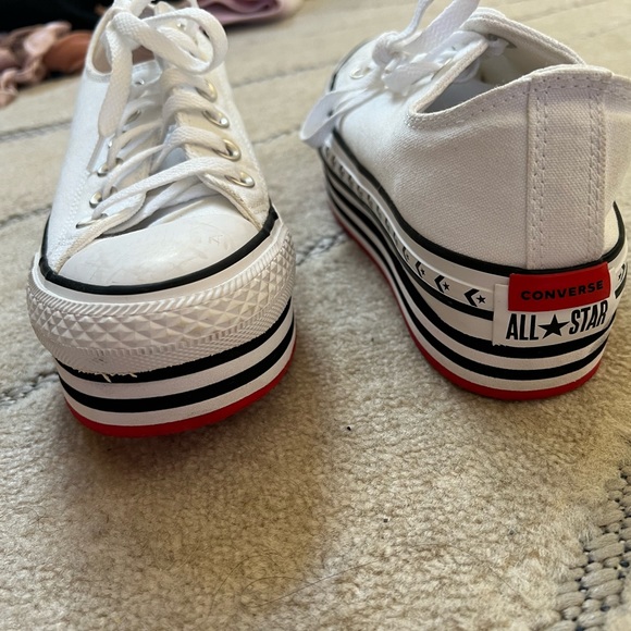 Converse White Platform Athletic Shoes - Picture 2 of 16